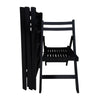 Black Slatted Wood Folding Chair, Set Of 4 - Foldable Event Style