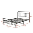Metal Platform Bed Frame, Victorian Style Headboard Footboard Under Bed Storage No Box Spring Needed Queen Size Black