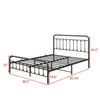 Metal Platform Bed Frame, Victorian Style Headboard Footboard Under Bed Storage No Box Spring Needed Queen Size Black
