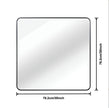 30 In X 30 In Black Metal Framed Square Bathrrom Mirror For Wall.