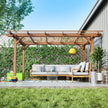12 X 10 FT Outdoor Wood Pergola, Wooden Grape Pergola For Climbing Plant Support For Garden, Patio, Backyard, Deck, Brown