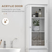 Kleankin Slim Bathroom Storage Cabinet Tall Narrow Linen Tower With Acrylic Door Drawer And Shelves White