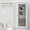 Kleankin Slim Bathroom Storage Cabinet Tall Narrow Linen Tower With Acrylic Door Drawer And Shelves White