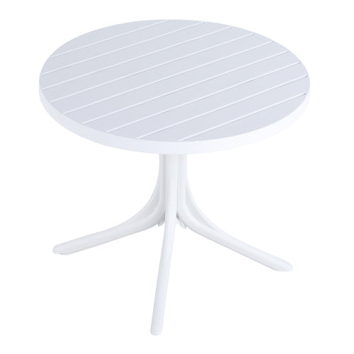 Modern White Round Plastic Table  36 Inch IndoorOutdoor Dining Table & Coffee Table, Lightweight Polypropylene All-Weather Patio Table For Garden, Courtyard, Kitchen, Camping