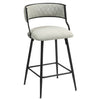 SET OF 2, 26 Counter Height Bar Stools PU Cover Kitchen Island Counter Bar Stool With Black Powder Coating Base And Footrest