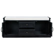 TREXM Storage Bench With Drawers, Cabinets & Removable Cushion For Living Room