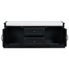 TREXM Storage Bench With Drawers, Cabinets & Removable Cushion For Living Room