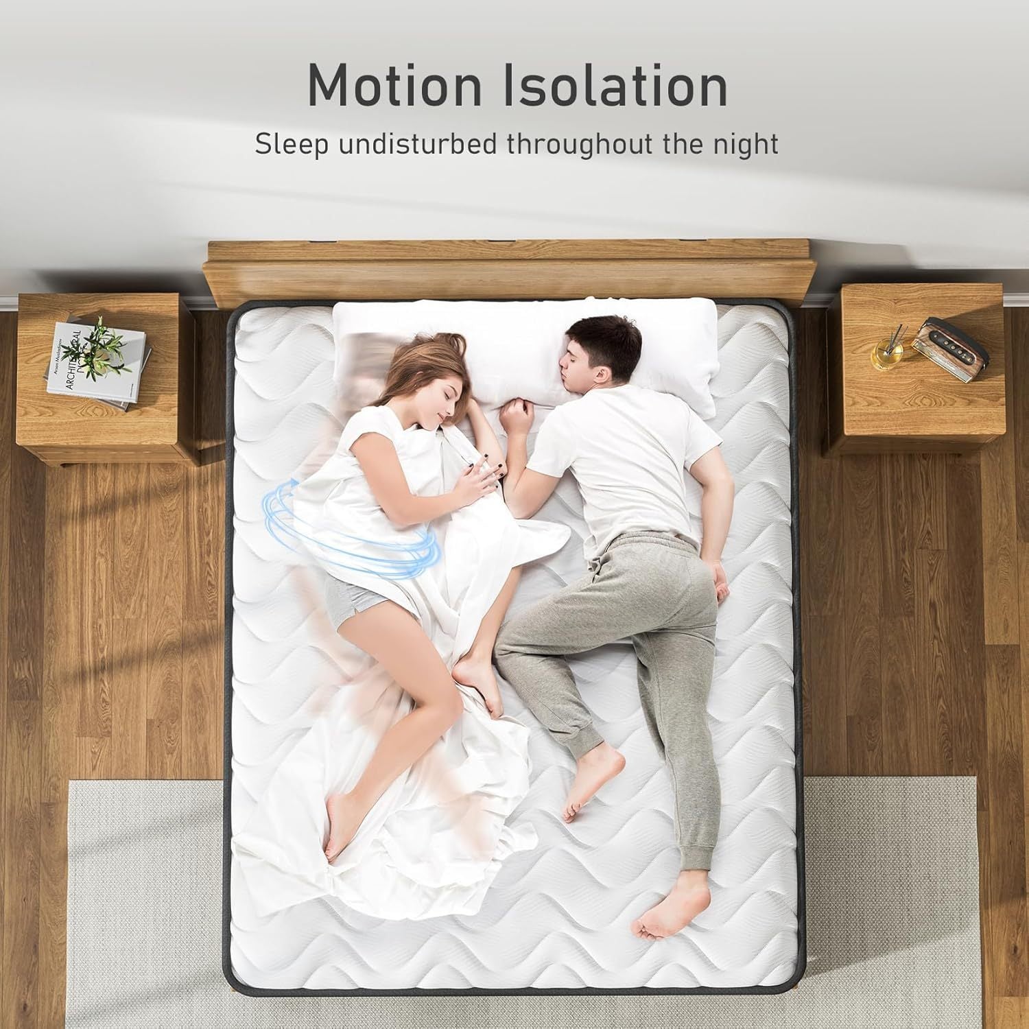 Twin Hybrid Innerspring Mattress, Plush Mattress Foam Spring Mattress, Single Bed Mattress In Box With Stress Relief,  Double Mattress With Medium Firmness