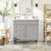 36'' Bathroom Vanity With Top Sink, Modern Bathroom Storage Cabinet With 2 Drawers And A Tip-out Drawer, Single Sink Bathroom Vanity