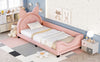 Twin Size Upholstered Daybed With Carton Ears Shaped Headboard