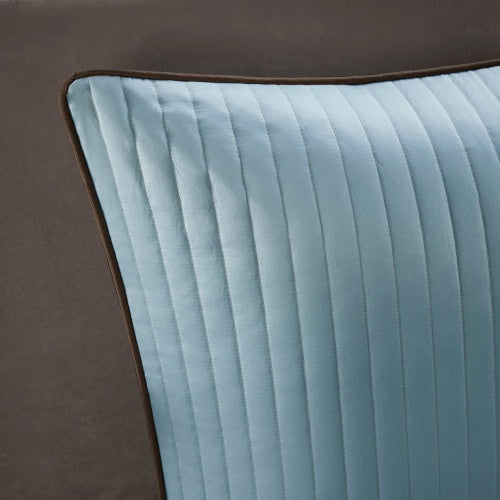 12 Piece Comforter Set With Cotton Bed Sheets Blue Brown Full