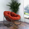 Outdoor Rattan Rocking Chair With Padded Cushion For Porch & Living Room