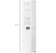 Kleankin Slim Bathroom Storage Cabinet Tall Narrow Linen Tower With Acrylic Door Drawer And Shelves White