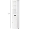 Kleankin Slim Bathroom Storage Cabinet Tall Narrow Linen Tower With Acrylic Door Drawer And Shelves White