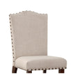 Classic Cream Upholstered Cushion Chairs Set Of 2pc Counter Height Dining Chair Nailheads Solid Wood Legs Dining Room