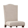 Classic Cream Upholstered Cushion Chairs Set Of 2pc Counter Height Dining Chair Nailheads Solid Wood Legs Dining Room