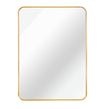 24x32 Inch Gold Metal Framed Rectangular Bathrrom Mirror For Wall.