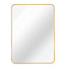 24x32 Inch Gold Metal Framed Rectangular Bathrrom Mirror For Wall.