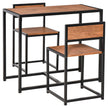 Industrial Dining Table Set For 2 Compact Kitchen Table And Chairs Rustic Brown For Small Spaces