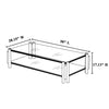 50 Wide Rectangle Modern Stainless Steel Coffee Table, Double-Layer Clear Tempered Glass Coffee Table, Center Table With Storage, For Living Room Home Office, Easy Assembly, Silver