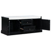 TREXM Storage Bench With Drawers, Cabinets & Removable Cushion For Living Room