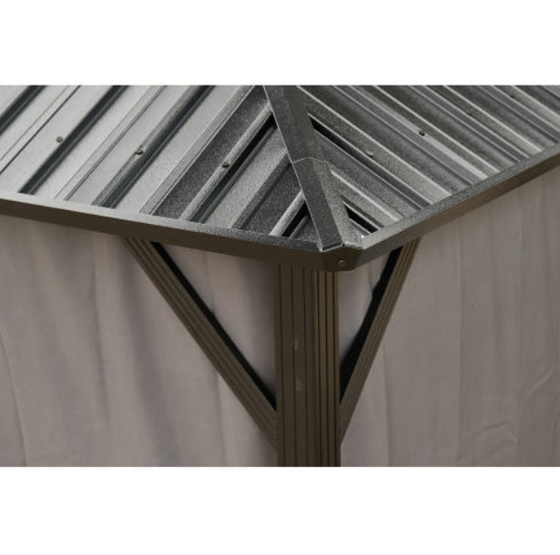 10x10FT Patic Gazebo,aluminum Gazebo With Steel Canopy,Outdoor Permanent Hardtop Gazebo Canopy For Patio, Garden,