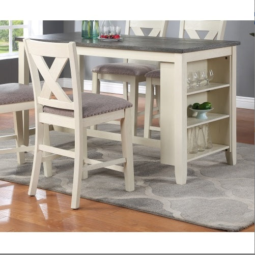 Modern Contemporary Dining Room Furniture Chairs Set Of 2 Counter Height Chairs Light Wooden High Chair X Back Design Cushion Seat