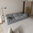 F-Concept Chenille Fabric Upholstered Sofa, Oversized Comfy Cloud 3-Seater Sofa Couch, Double Plush Cushion For Living Room,Grey