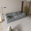 F-Concept Chenille Fabric Upholstered Sofa, Oversized Comfy Cloud 3-Seater Sofa Couch, Double Plush Cushion For Living Room,Grey
