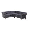 Black Flannelette 2-Piece Couch Living Room Sofa Set