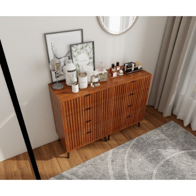 Wooden Chest Of Drawers - Spacious Storage Organizer For Bedroom Or Living Room, Modern Design With Multiple Compartments, Brown