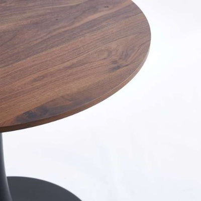 31.5 BLACK AND WALNUT Tulip Table Mid-century Dining Table For 2-4 People With Round Mdf Table Top, Pedestal Dining Table, End Table Leisure Coffee Table