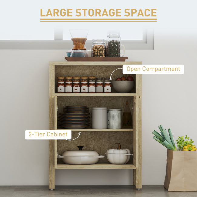 Sideboard Buffet Cabinet With Storage, Modern Accent Cabinet With Adjustable Shelf, Coffee Bar Cabinet, Natural