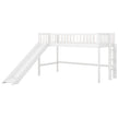 Twin Size Low Loft Bed With Ladder And Slide,White