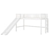 Twin Size Low Loft Bed With Ladder And Slide,White