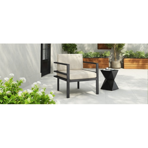 27.7 Modern Outdoor Lounge Chair With Aluminum Frame, Weather-Resistant Cushions, Sleek Design, Perfect For Patio, Garden, Or Balcony
