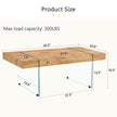 43.x23.6 Wood Colored Texture Sticker MDF Coffee Table With Tempered Glass Legs.Suitable For Living Room.It Can Be Used Not Only As A Coffee Table But Also As A Side Table Or Display Stand.