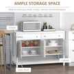 Modern White Buffet, Metal Hinges & Round Handles, Dining Room Storage