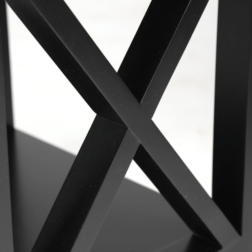 Black, MDF Painted, 40x30x55cm, Bedside Table