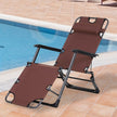 Lounging Relaxation  Folding Lounger With Metal Frame, Adjustable Footrest  Head Pillow