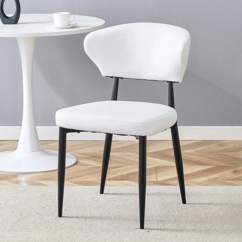 White Minimalist Ergonomic Dining Chair, With A Curved Backrest For Comfortable Design,Unlocking A Comfortable And Minimalist New Sitting Posture. A Pack Of 4.Available In Black And White.