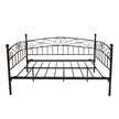 Metal Daybed Frame Multifunctional Mattress Foundation Bed Sofa With Headboard, Twin, Black