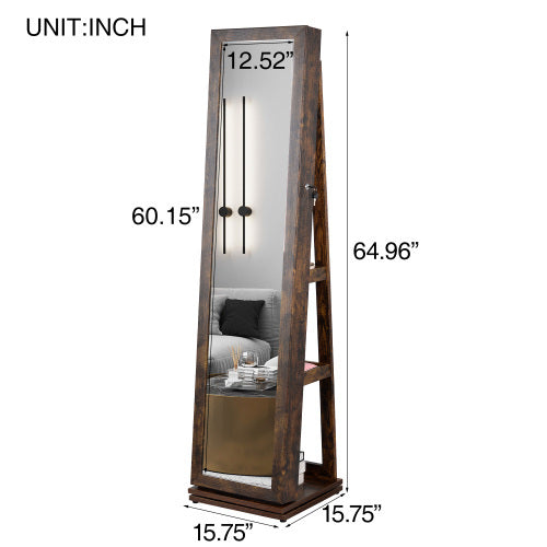 Full Body Mirror 360  Rotating Jewelry Cabinet