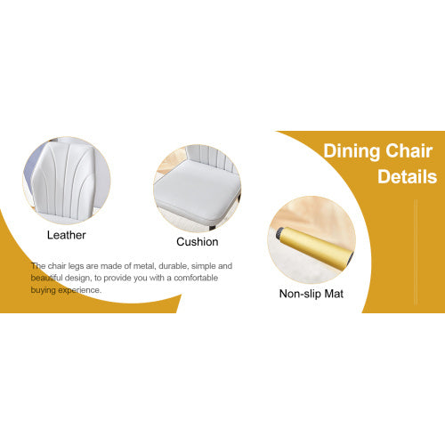 4 Light Gray Modern Dining Chairs With Stylish PU Patterned Backrest And Black Metal Legs For A Comfortable Home Experience In The Kitchen, Bedroom And Office.