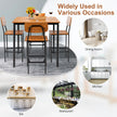 5 Pieces Industrial Dining Table Set With Counter Height Table And 4 Bar Stools