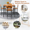 5 Pieces Industrial Dining Table Set With Counter Height Table And 4 Bar Stools