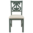 TREXM 5-Piece Round Dining Set With Fabric Chairs & Special-shaped Legs