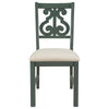TREXM 5-Piece Round Dining Set With Fabric Chairs & Special-shaped Legs