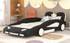 Twin Size Race Car-Shaped Platform Bed With Wheels, Black