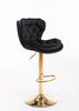 Set Of 2 Bar Stools Chrome Base, Swivel, Adjustable Height, Velvet